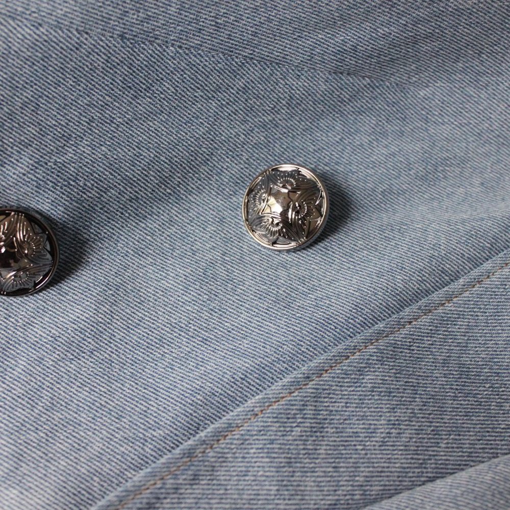 Veronica Beard Miller Dickey Double-breasted Denim Dickey Jacket, Hot! Size 0 - Picture 14 of 15